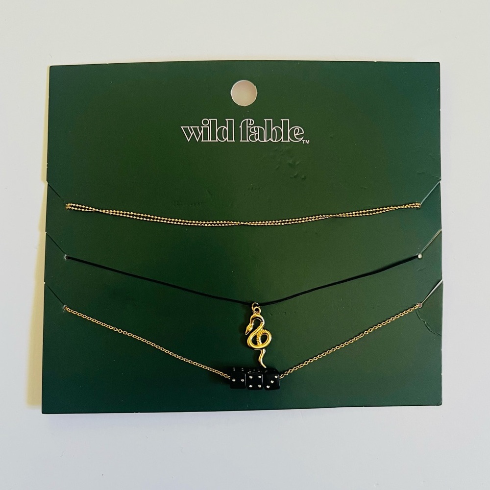 NWT Wild Fable Gold and Black Necklace Set✨